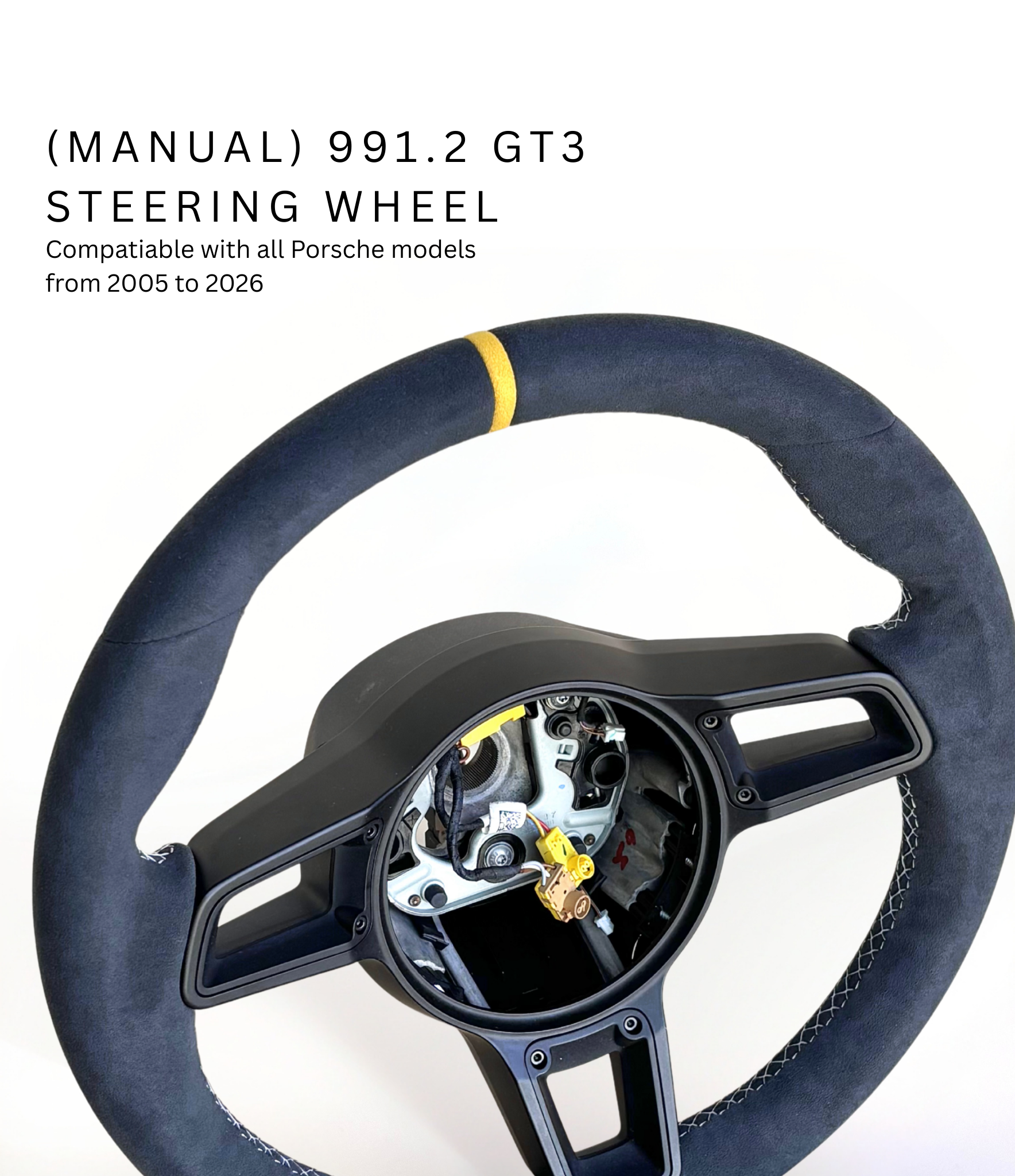 Porsche 991.2 OEM Manual GT3 Steering Wheel w/ Yellow 12-O’Clock Stripe