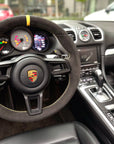 Porsche Full Aftermarket Alcantara steering wheel in yellow stitching