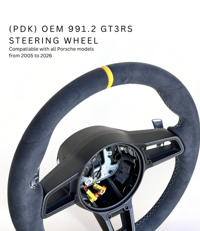 Porsche 991.2 OEM PDK GT3 Steering Wheel w/ Yellow 12-O’Clock Stripe