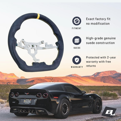 Corvette C6 2006–2011 Alcantara Steering Wheel, D-Shape