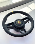 Porsche Full Aftermarket Alcantara steering wheel in yellow stitching